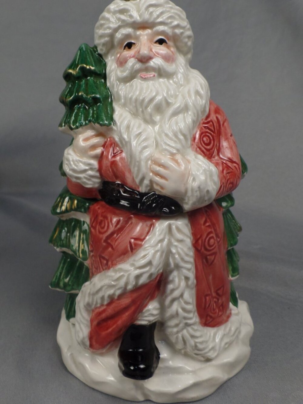 1990 OCI Fitz and Floyd Santa and Toy Bag Cream and Sugar Omnibus Set of 2 Exlnt